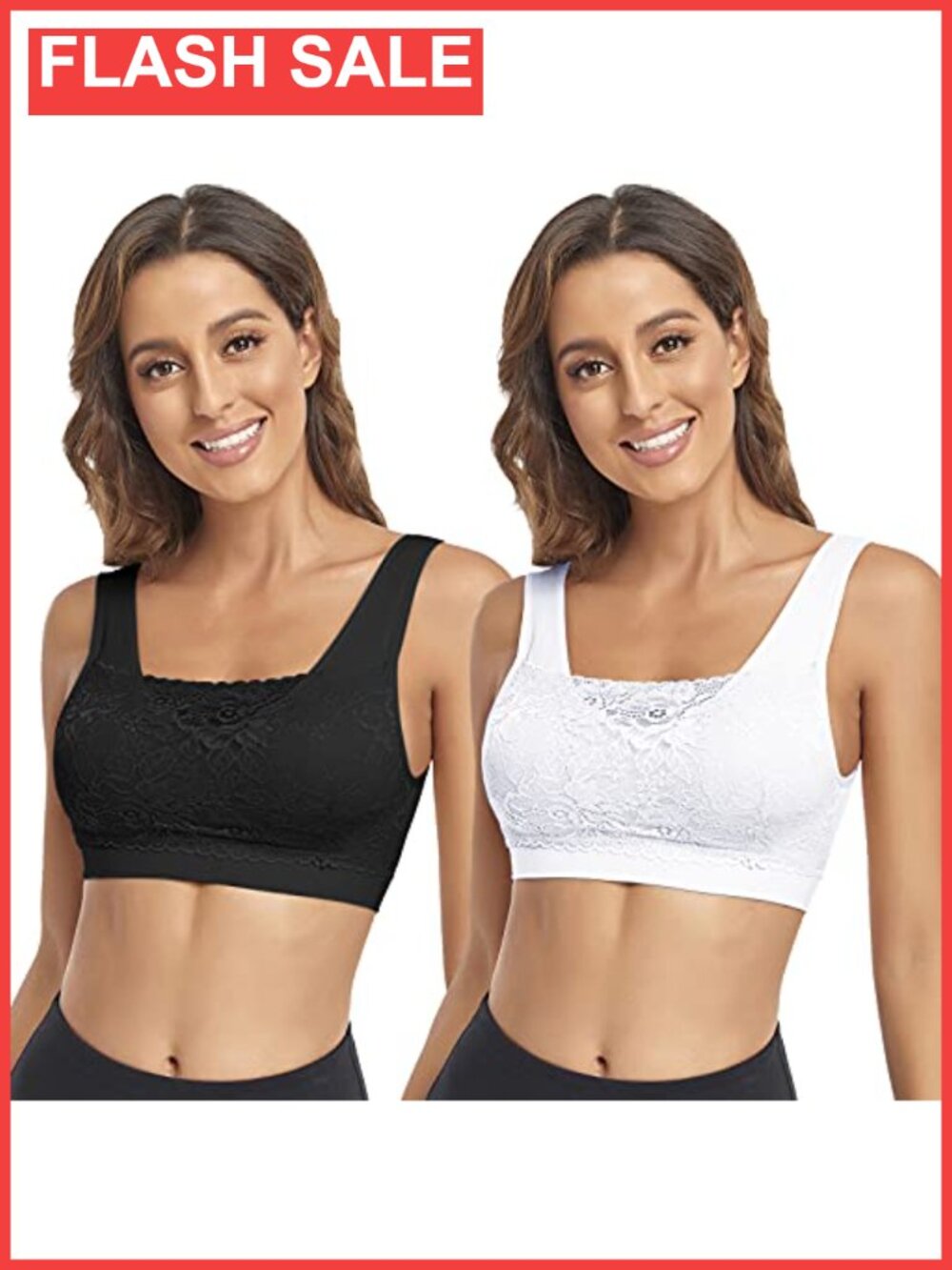 Litthing Lace Bralette Seamless Wireless Yoga Everyday Bra Bralettes for Women